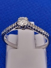 H Samuel 9 Carat White Gold 0.25 Carat Diamond  Ring Size K 1.7g