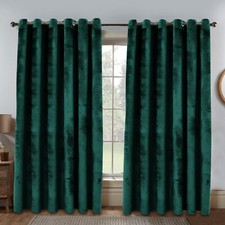 Thick Velvet Curtains Blackout Eyelet Ring Top Curtains Ready Made Fully Lined