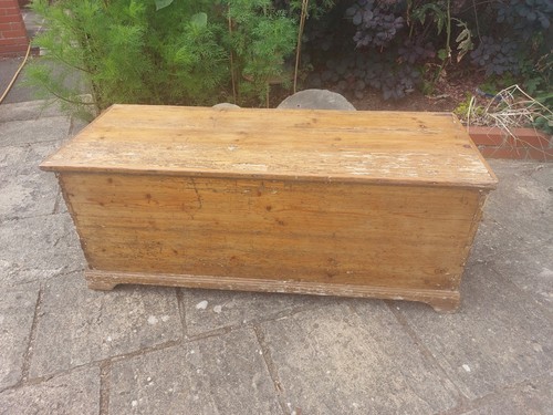 Victorian pine blanket chest - blanket, chest/