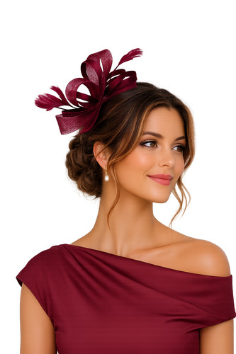 Flower feather hair hat - feather,