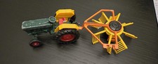 Vintage Britain's Ltd Green Ford 6600 Diecast Toy Tractor 1970s with Hay Turner!