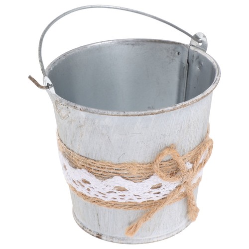 Iron flower bucket vintage - iron,