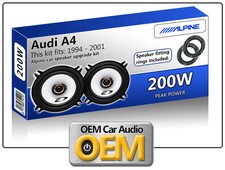 Audi A4 Front Door speakers Alpine 13cm 5.25" car speaker kit 200W Max
