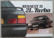 Renault 21 2L. Turbo Saloon Brochure 1988