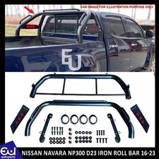 BLACK TEXTURED DOUBLE CAB PICKUP IRON ROLL BAR FOR NISSAN NAVARA NP300 D23 2016+