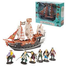 Pirate Ship Playset Pretend Play Action Figures Toy Boats Kids Children Loot Toy