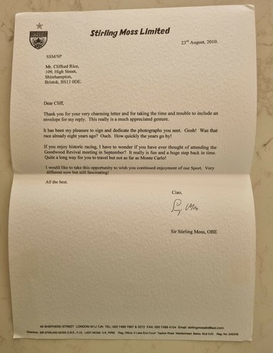 Stirling moss hand signed - moss,