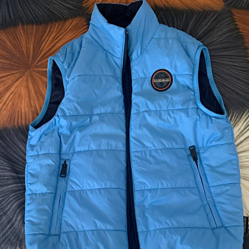 Napapijri blue puffer gilet - napapijri,
