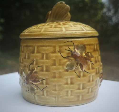 Beehive ceramic honey pot jar - beehive,