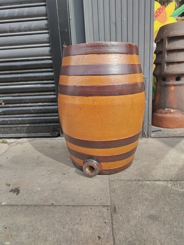 Vintage stoneware barrel water - stoneware,