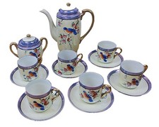 Japanese birds on China coffee/tea set