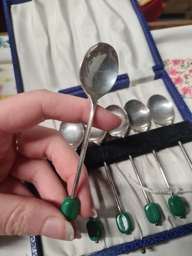 Vintage coffee spoons box - vintage, six