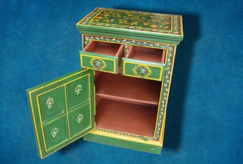 Handpainted indian bedside - indian,