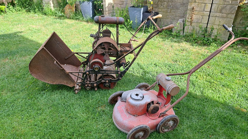 Vintage petrol push - push, lawn
