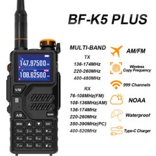 Baofeng K5PLUS 10W AM FM UHF VHF Multi Band Amateur Radio NOAA BF-K5PLUS