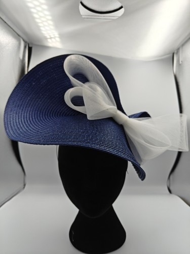 Navy blue white straw - navy,