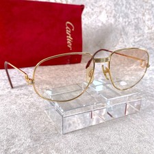 Vintage Cartier Eyeglasses Trinity Gold Frame 58-18-135 with Velour Carry Pouch