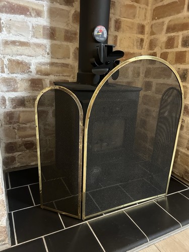 Vintage arched brass panel - brass, 3-panel