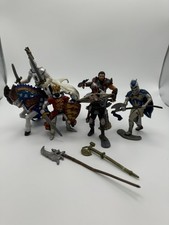 Schleich & PAPO Knights, Accessories and Horses Medieval Fantasy Figure Bundle