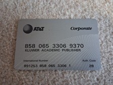 AT&T Phone Card From USA Rare