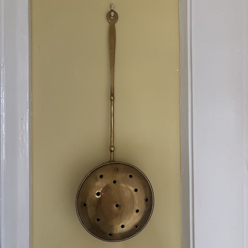 Vintage brass bed warmer - bed, pan