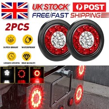 2X Round Trailer Led 4"Inch Led Trailer Truck Turn Stop Tail Brake Reverse Light