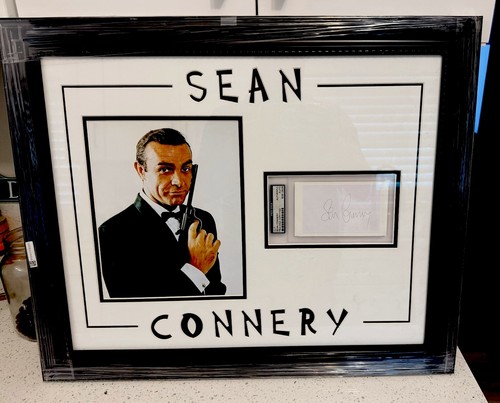 Sean connery signed 3x5 cut - connery,