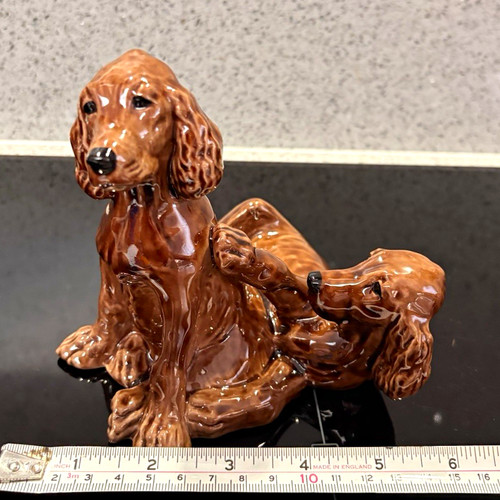 Brown ceramic irish setter - brown,