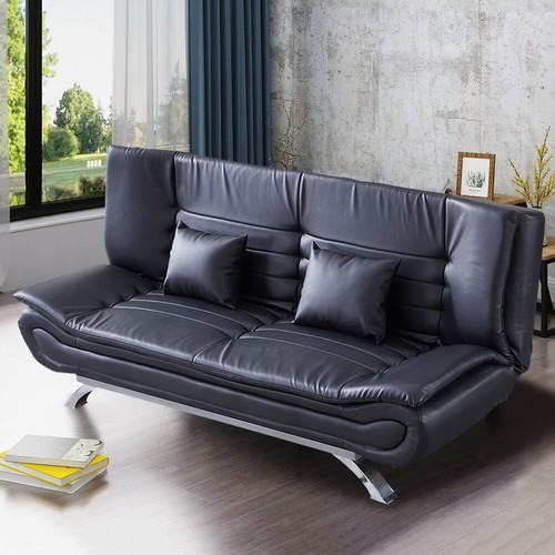 190cm leather sofa - leather, bed