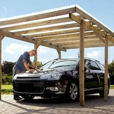 NEW OFFER!! Wooden Garden Shelter Car Port Canopy Pergola 3m x 5m