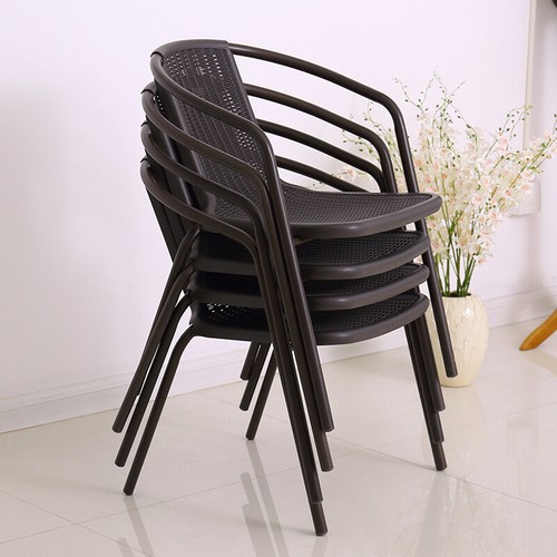 4pcs brown stacking - stacking, chairs