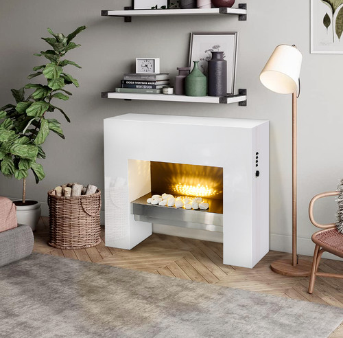 Electric fireplace white fire - electric,