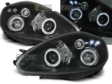 Coppia di Fari Anteriori per Fiat GRANDE PUNTO 2005-2008 Angel Eyes Neri IT LPFI