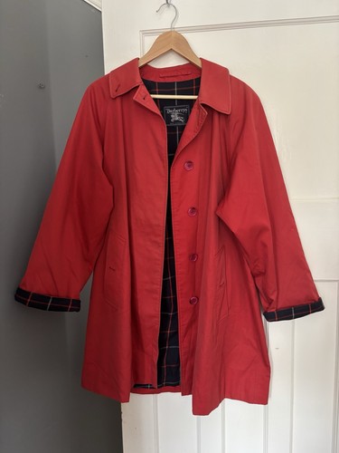 Vintage burberry red trench - vintage,
