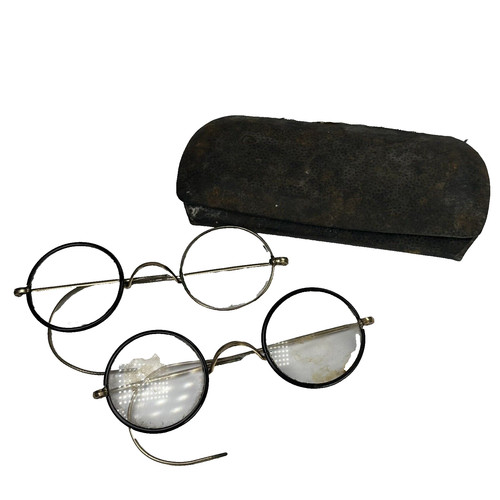 Round spectacles antique pair - spectacles,