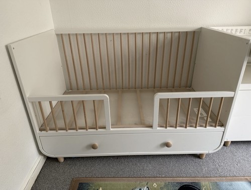 White ikea cot - white, bed