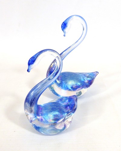 Pair blue iridescent art - blue,