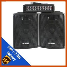 Pulse PMH200KIT 200w DJ PA System Kit Package Speakers & Mixer/Amp + mic/cables