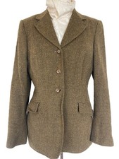 Ladies Harry Hall Tan / Mustard Tweed Show Jacket Size 36”.    Ref  O03