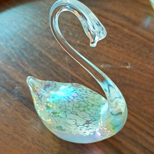 Pair heron iridescent art - iridescent,