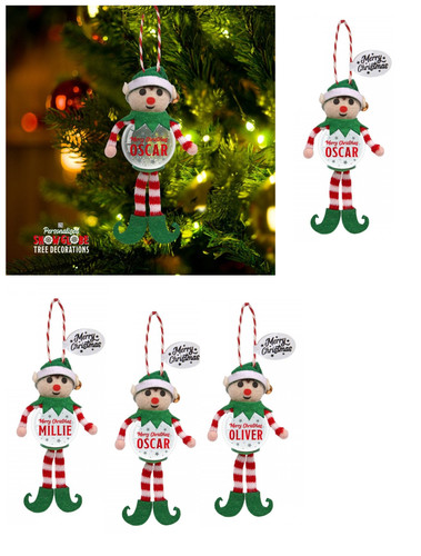 Personalised snow globe tree - snow,