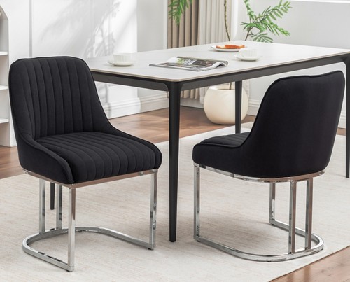 Black velvet dining - 4,