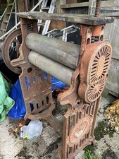 Antique Wood Cast Iron Clothes Wringer Mangle