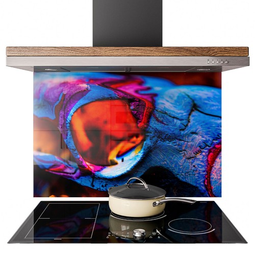 Glass splashback kitchen tile - glass,