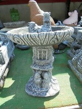 Mouse House bird bath concrete