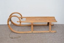 Vintage old wooden sleigh wooden sledge snow curly front - FREE DELIVERY