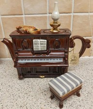 Swineside Teapottery, Piano Teapot and Stool. large