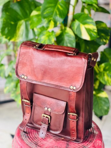 Goat leather messenger - leather,
