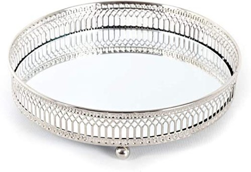 Decorative mirrored tray - mirrored,