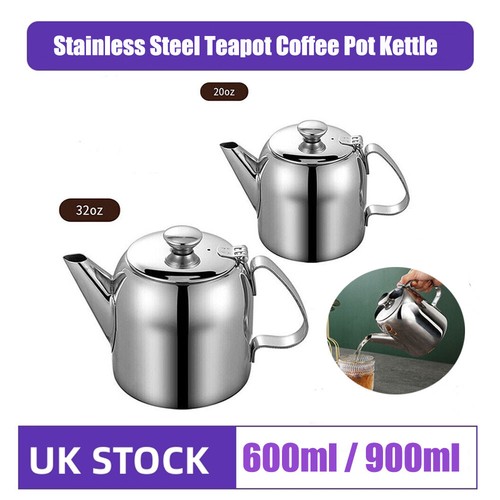 Stainless steel metal teapot - stainless,